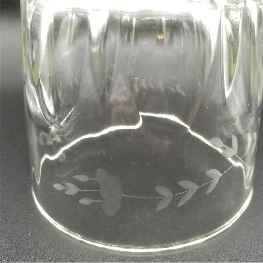 Princess House Heritage Pattern Glass Ice Bucket and Tongs